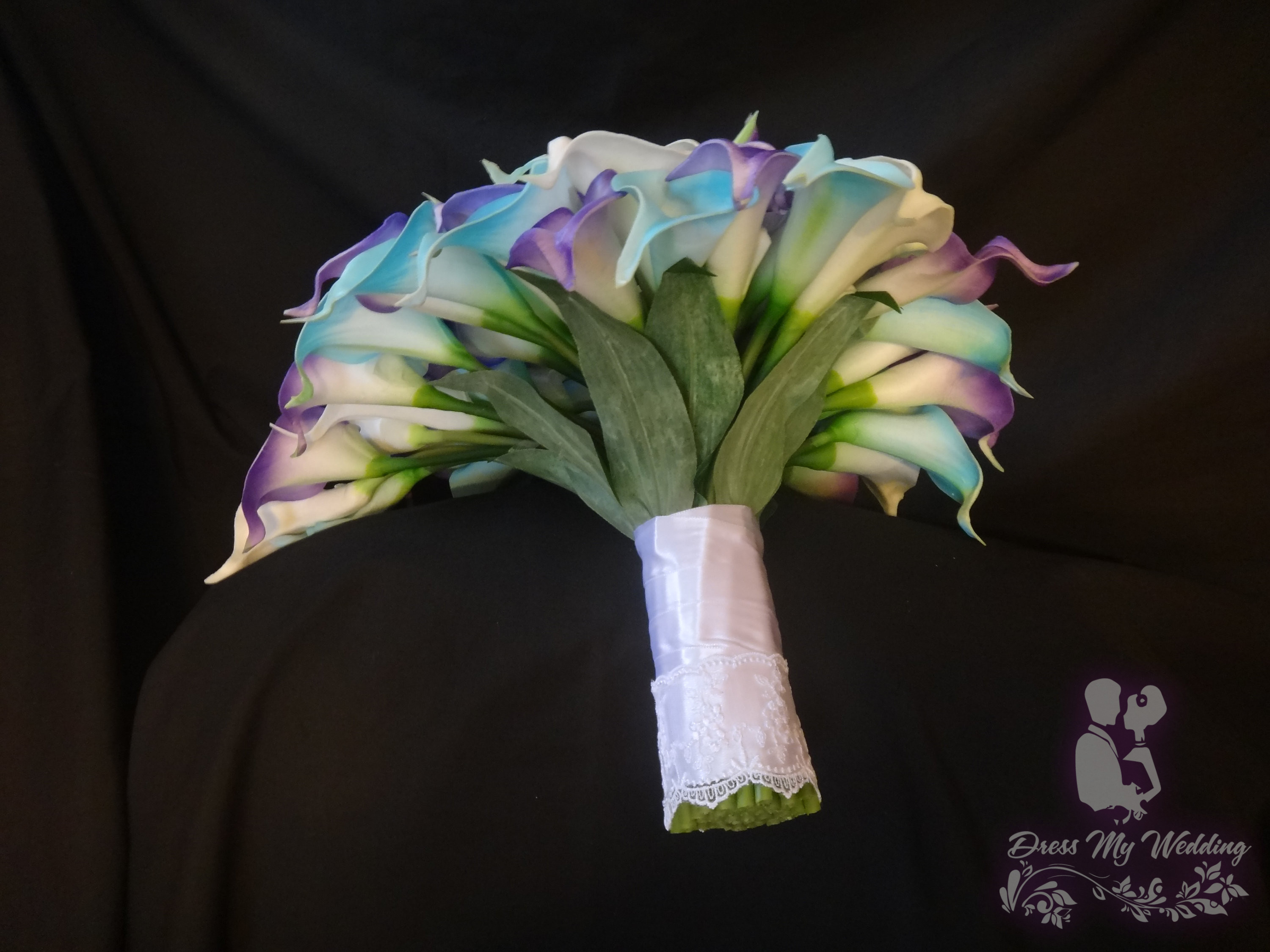 Dress My Wedding Real Touch Calla Lily Cascading Purple Lavender