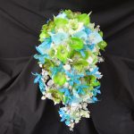 Aqua and green silk bouquet