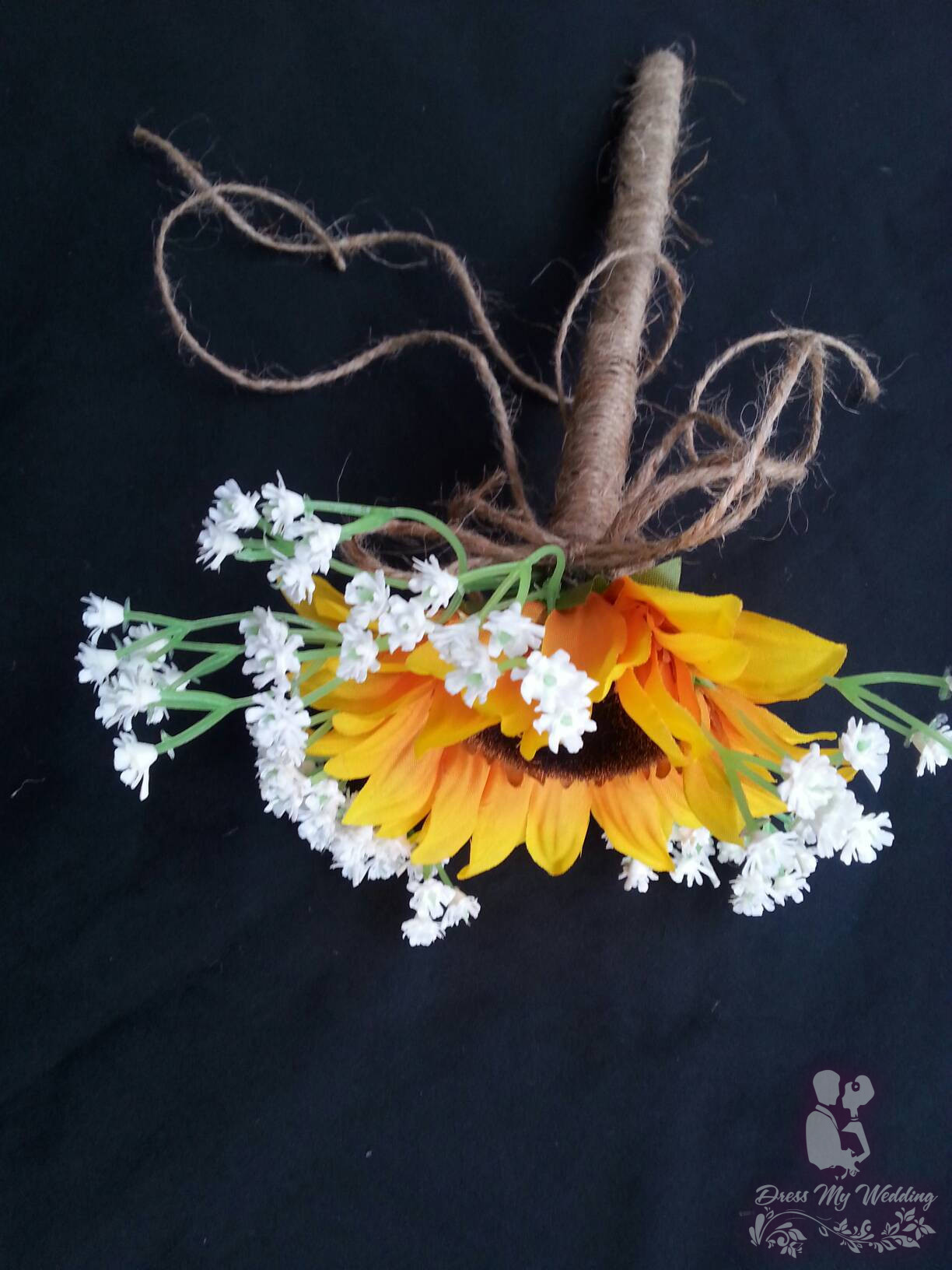 Dress My Wedding – Sunflower, baby's breath flower girl wand, artificial  flowers