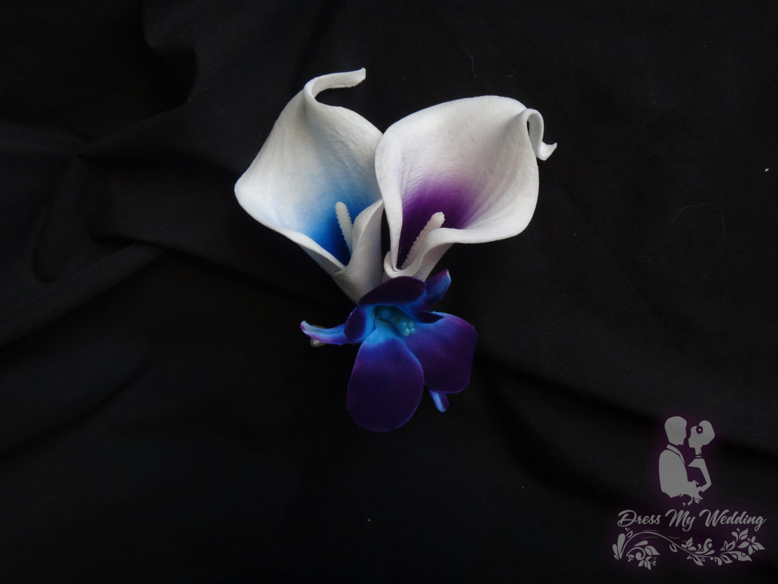 Dress My Wedding Calla Lily Galaxy Orchid Boutonniere Corsage Real