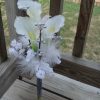 Calla lily bouquet,  silver, white feather accent - Image 2
