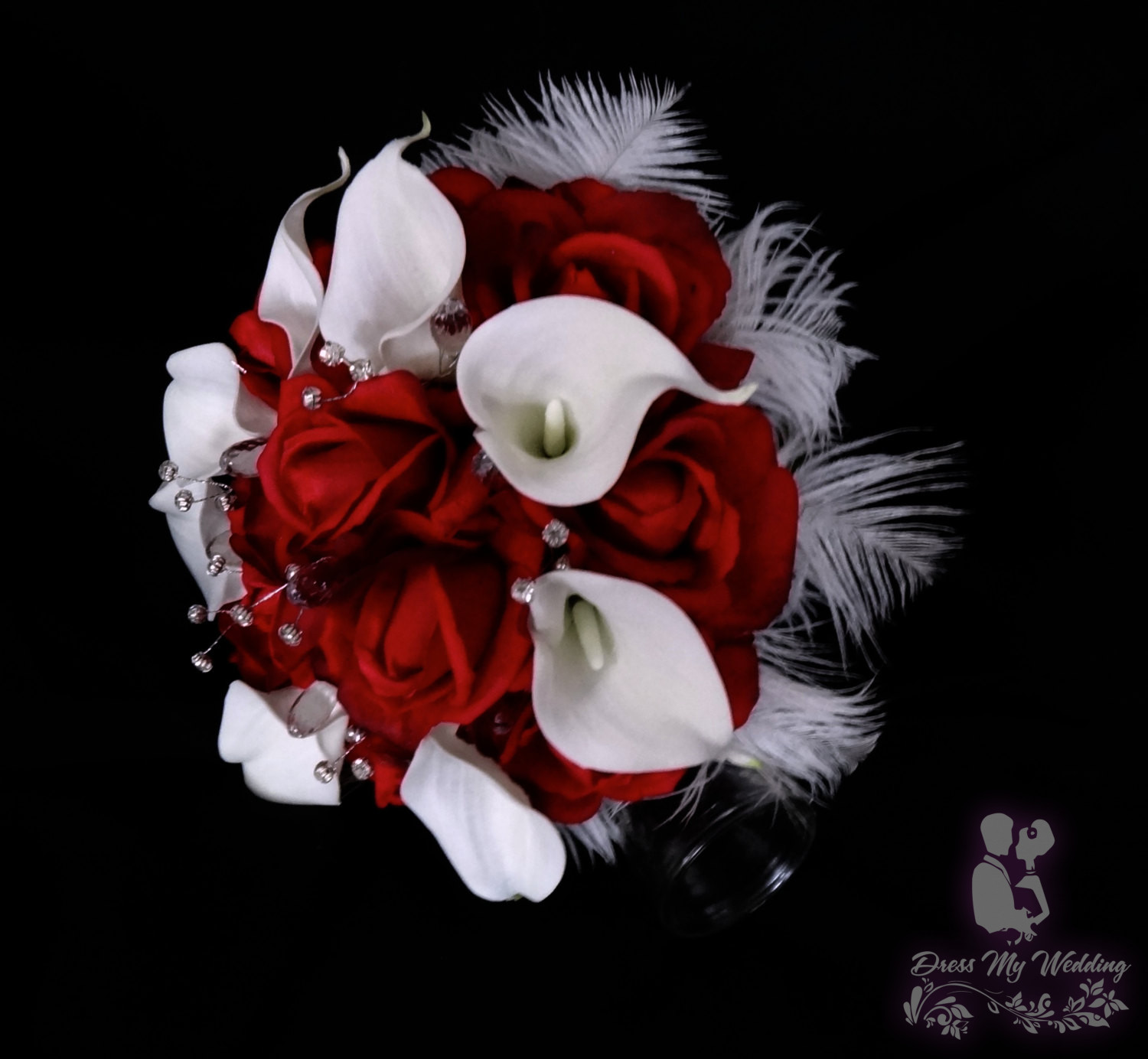 Dress My Wedding – Red and white bouquet, bridal bouquet, red, white, rose, calla lily bridal bouquet, flowers, white