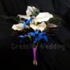 Calla lily bouquet with galaxy orchids and peacock feathers - Image 2