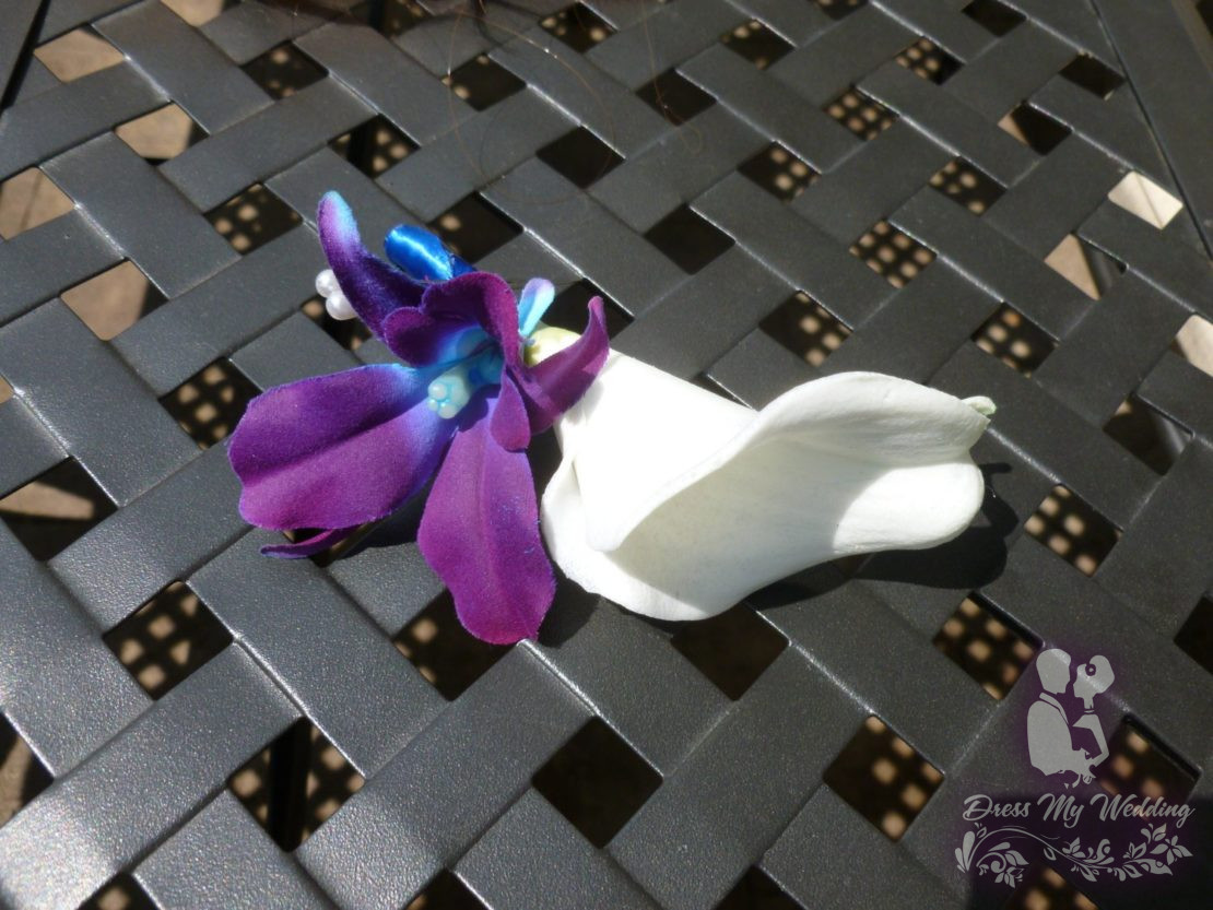 Dress My Wedding Calla Lily Galaxy Orchid Boutonniere