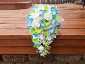 cascading artificial bridal bouquet