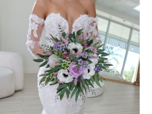 Purple lilac bridal bouquet